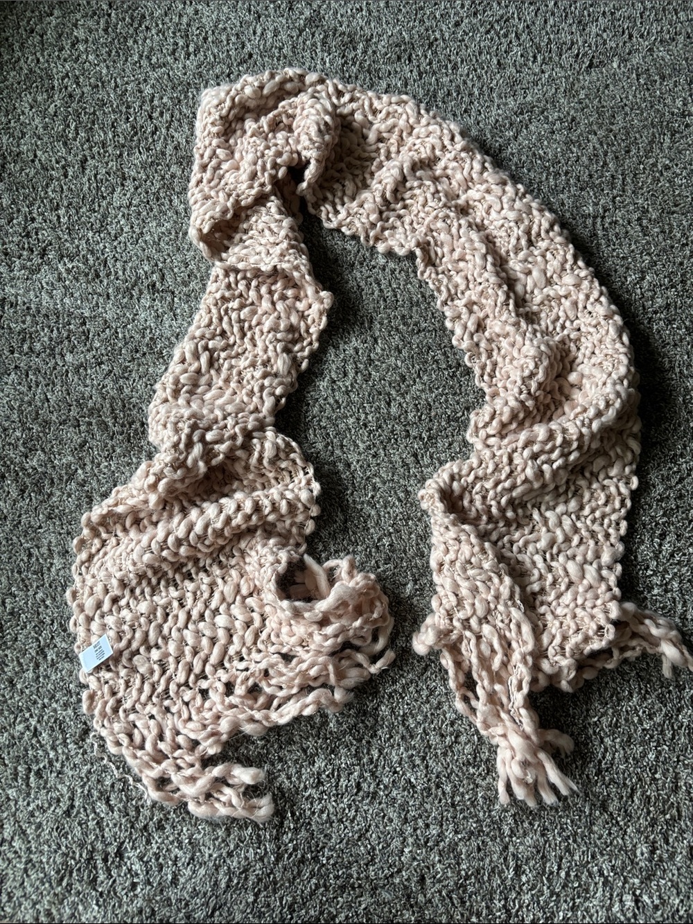 Cozy Chunky Knit Scarf in Light Rose